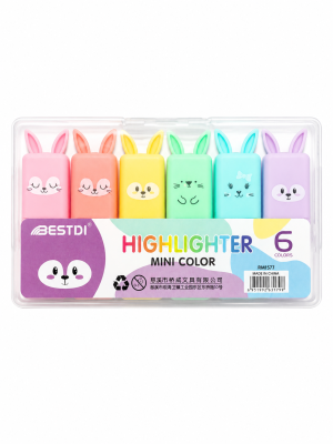 Kit Mini Marca-Texto Tons Pastéis com 6 Cores