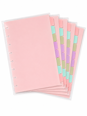 Divisórias para Caderno de Disco A5 Coloridas – 8 Divisórias (Unidade)