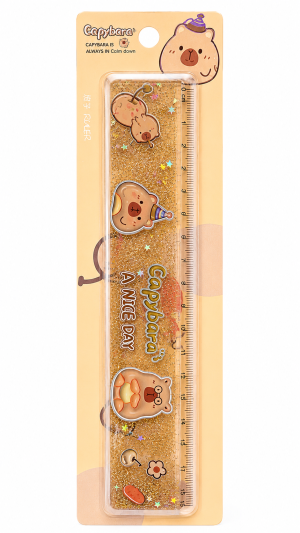 Régua com Glitter e Capivara 20 cm