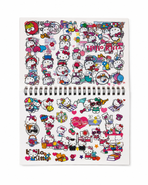 Caderno de Adesivos Hello Kitty com Capa Holográfica