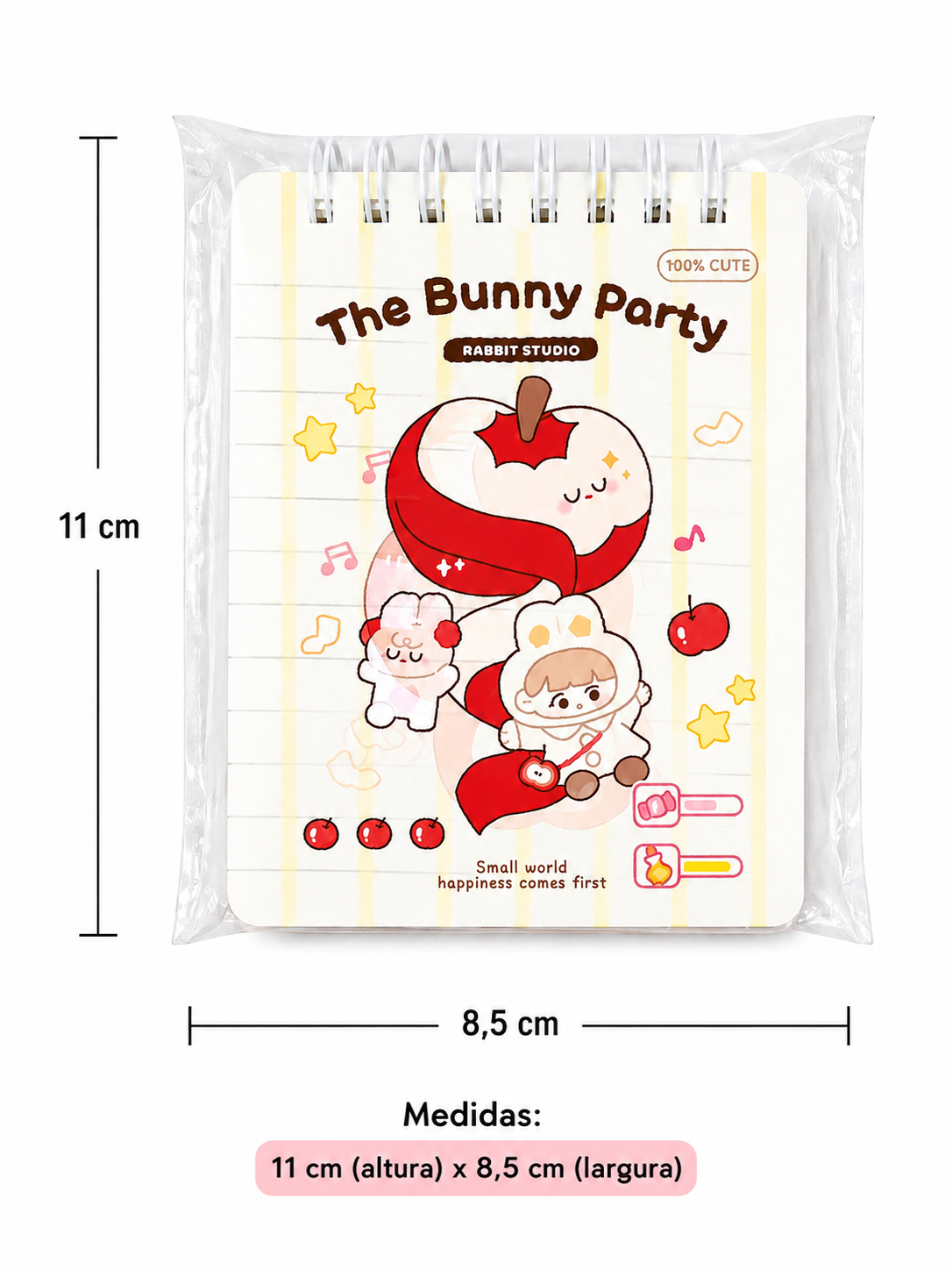 Mini Caderno / Caderneta Espiral com Divisórias The Bunny Party – 11 x 8,5 cm - Imagem 2