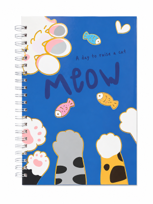 Caderno Espiral Meow – Gatinhos Azul