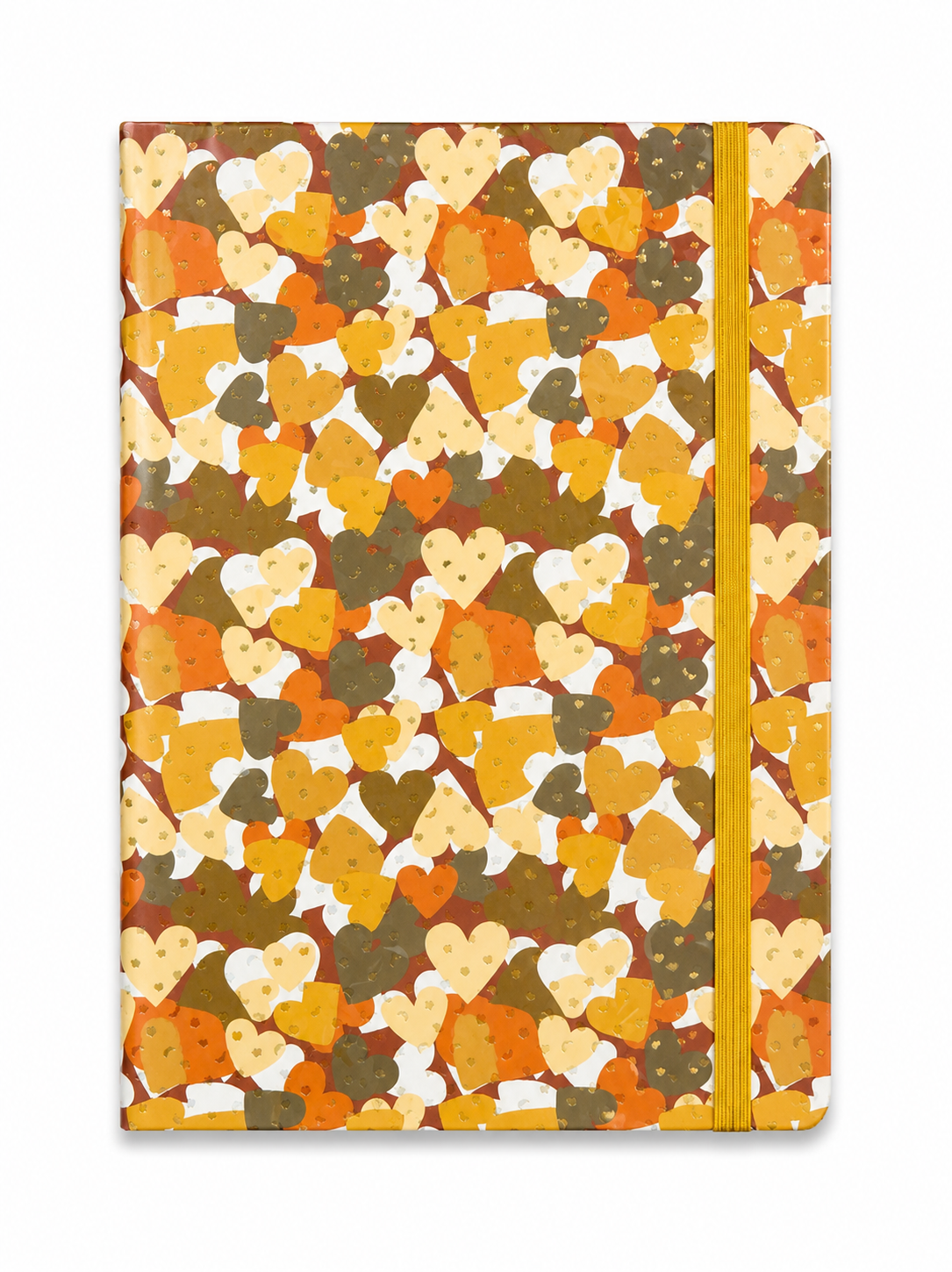 Caderno Capa Dura Corações com Elástico – Elegante e Delicado