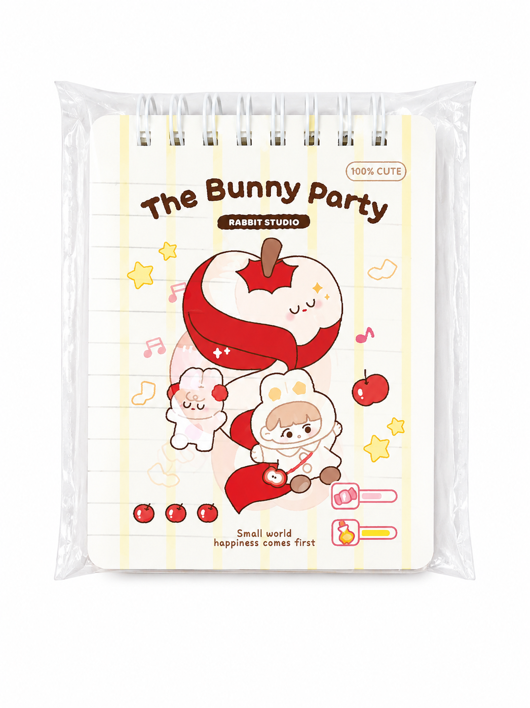 Mini Caderno / Caderneta Espiral com Divisórias The Bunny Party – 11 x 8,5 cm