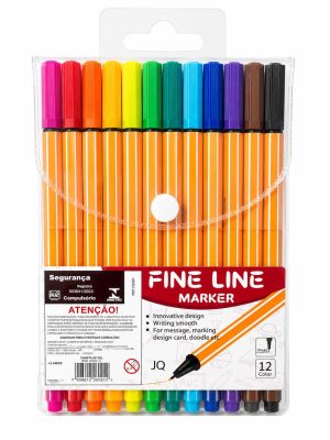 Kit Canetas Fine Line 12 Cores – Traço Preciso