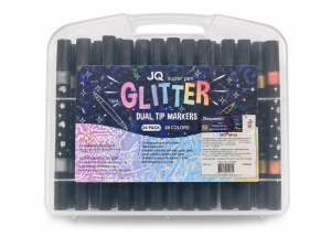 24 Canetas Marcadoras Glitter Ponta Dupla – 48 Cores