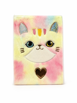 Caderno de Pelúcia Gatinho Colorido